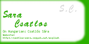 sara csatlos business card